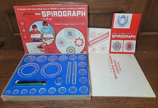 Vintage 1969 Kenner Spirograph Drawing Patterns Toy Arts & Crafts Complete