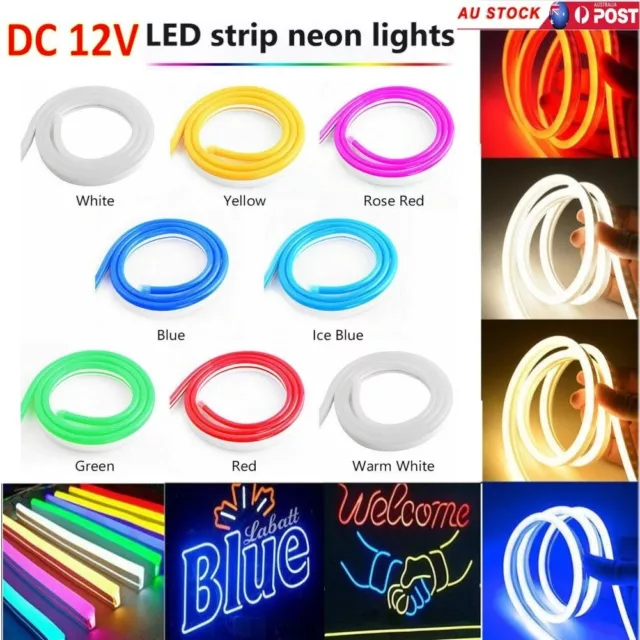 1M 5M 10M DC 12V Flex LED Strip Light Neon Ribbon Strip Waterproof Silicone Tube