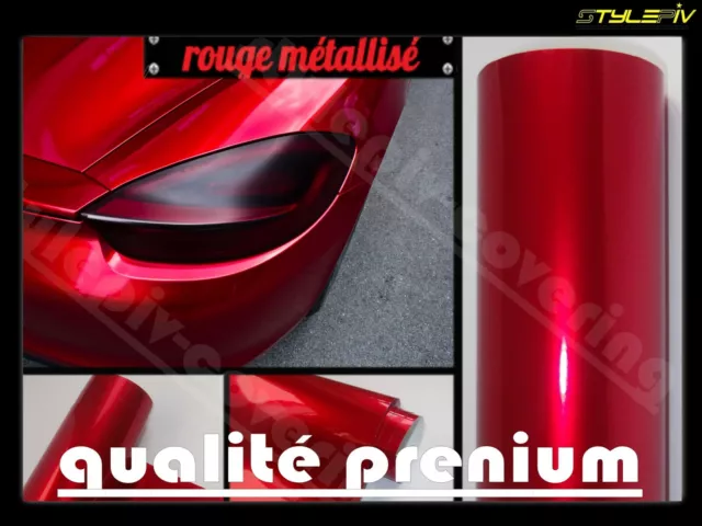 Film vinyle covering rouge brillant métallisé 152x30cm thermoformable adhesif