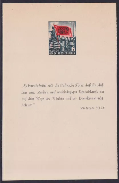 60617) DDR 1953 Karl Marx Jahr Gedenkblatt Mi.-Nr. 344 auf Kartonpapier
