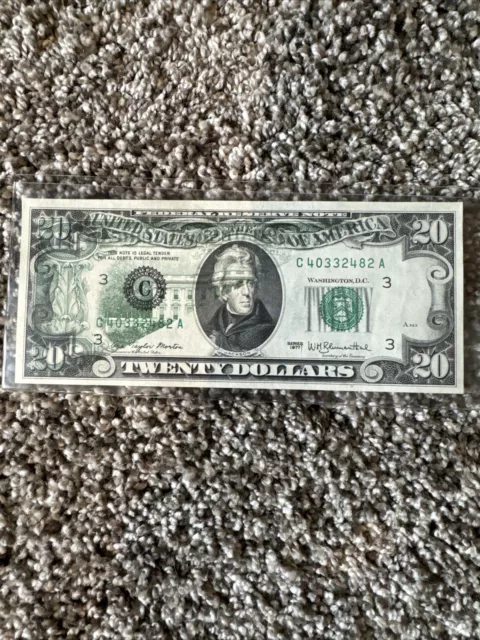 1977 $ 20 Offset Printing Error Rare!