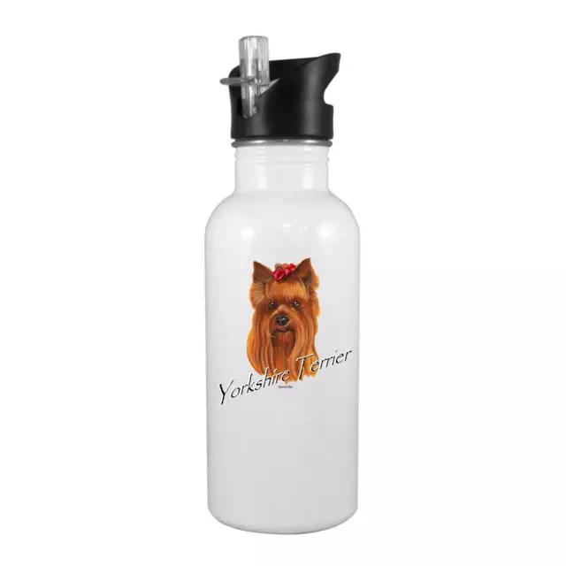 Stainless Steel Water Bottle 20oz Straw Dog Breed Yorkshire Terrier