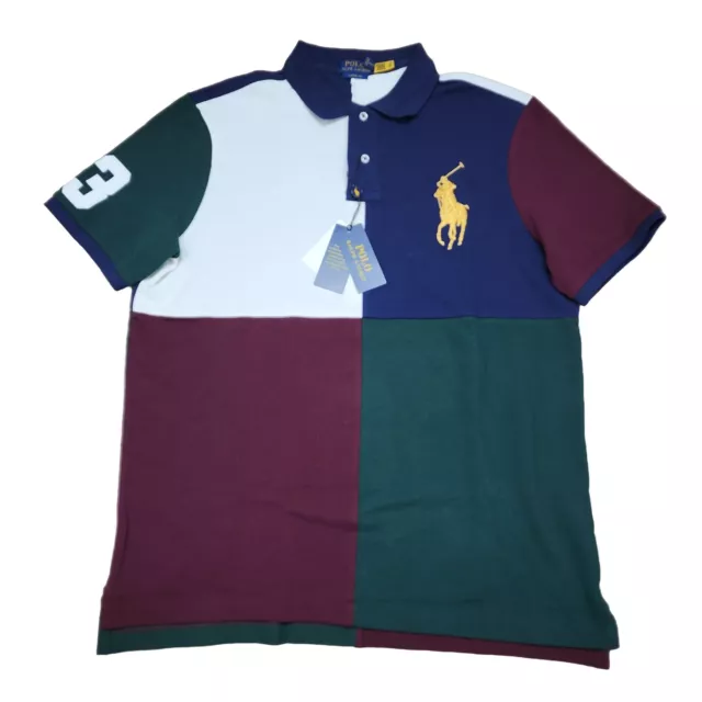 Polo Ralph Lauren Men's Big & Tall Golden Big Pony Colorblocked Mesh Polo Shirt 2