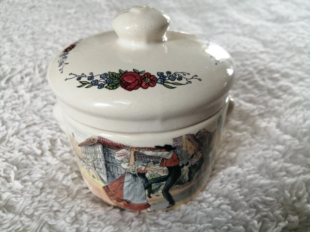Sarreguemines, Petit Pot Foie Gras, Obernai, Décor H. Loux