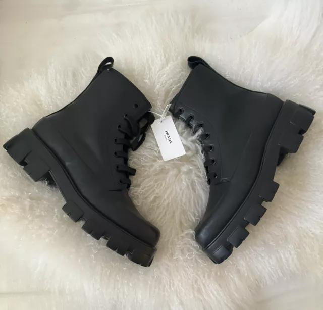 Prada Men’s Monolith Boots Size Prada 9 Black New In Box