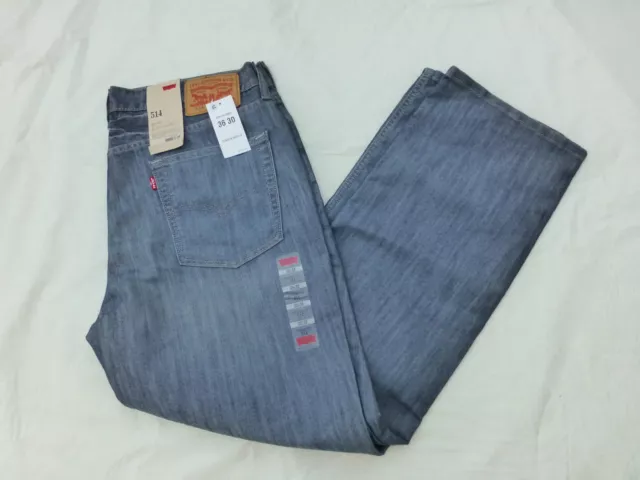 Nwt Mens 514 Levis Straight Fit Jeans $58 Blue Sheen 00514-0381