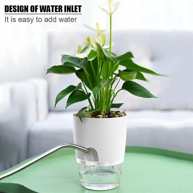 2 Layer ABS Flowerpot Self Watering Plant Container w/Water Tank (10.5cm) 5