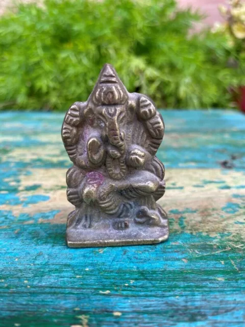 Antike alte Ganesha-Statue aus Messing, alte seltene Hindu-Gott-Skulptur...