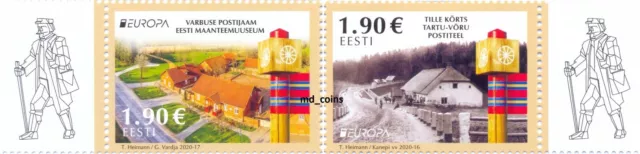 Estonia 2020 CEPT Europa set of 2 stamps Ancient postal routes MNH 2