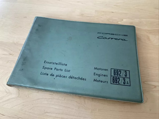 Porsche 356 Carrera 692 693 /3a Spare Parts List Catalog Information brochure