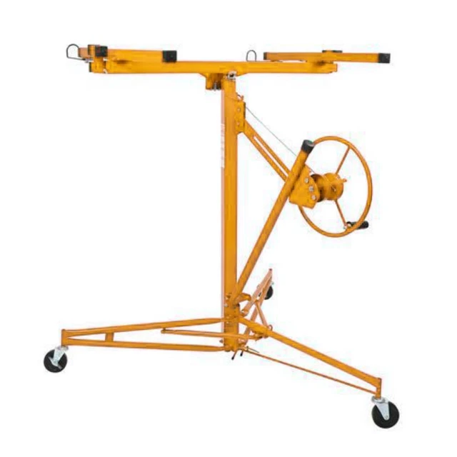 11 FT Drywall Lift Panel Rolling Hoist Jack Lifter w/ Adjustable Telescopic Arm
