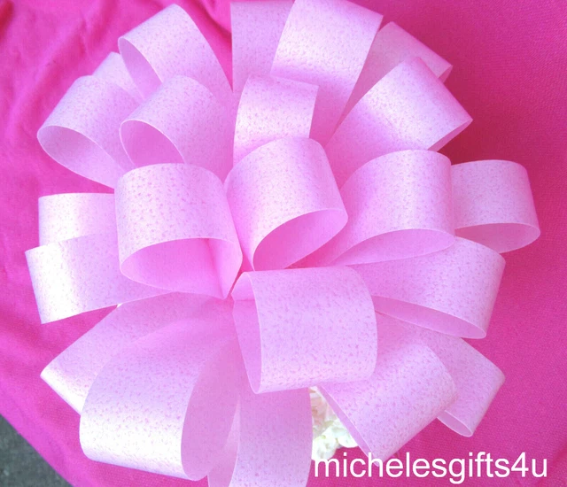 "Cinta de moño de papel comestible para pastel rosa grande comestible 8""x8""x4" "Cinta de moño de papel comestible para pastel rosa grande comestible 8""x8""x4"