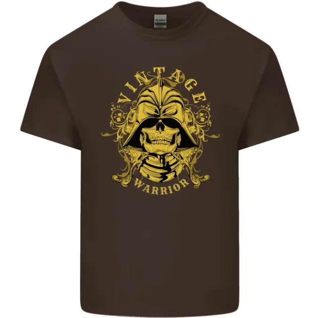 T-shirt vintage Warrior Samurai Bushido MMA teschio da uomo cotone 10
