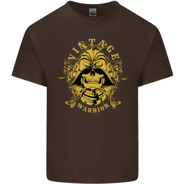 T-shirt vintage Warrior Samurai Bushido MMA teschio da uomo cotone 10