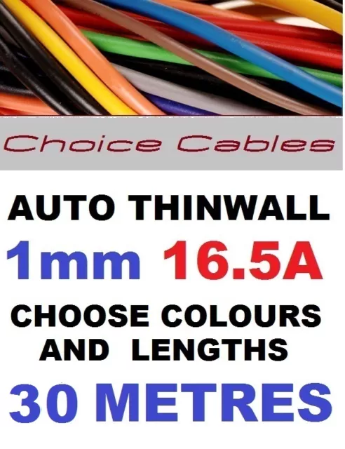 30M 1mm 12V AUTO CABLE,CAR LOOM WIRE,16.5A,1.0mm 32/0.20 AUTOMOTIVE CABLE 12/24V