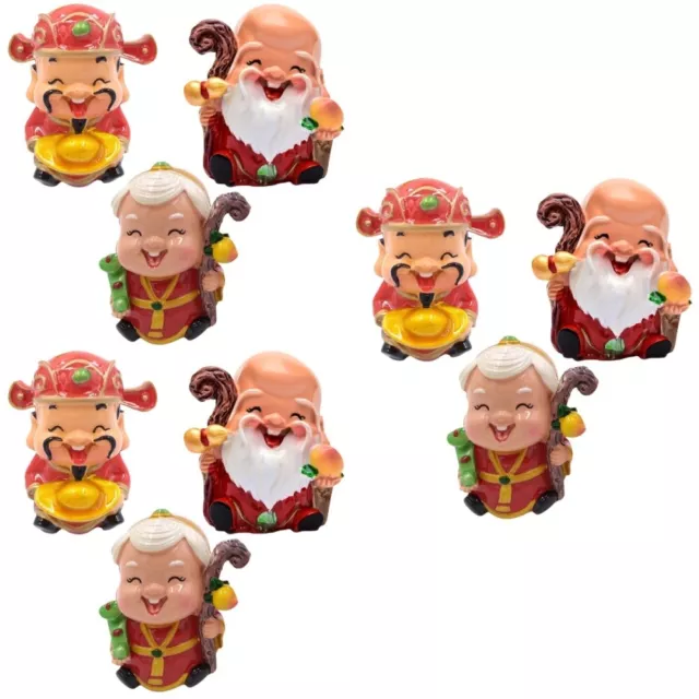 9 Pcs Miniature Figure Ornament Statue Happy Birthday Topper Lovers Cake