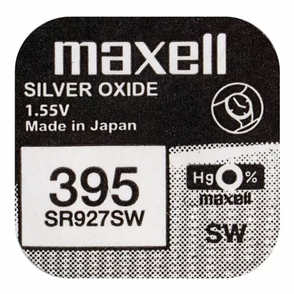 1x Maxell 395 Uhren-Batterie Knopfzelle 395/399/SR 927 SW/G7 SR927W SR57 LR927 L