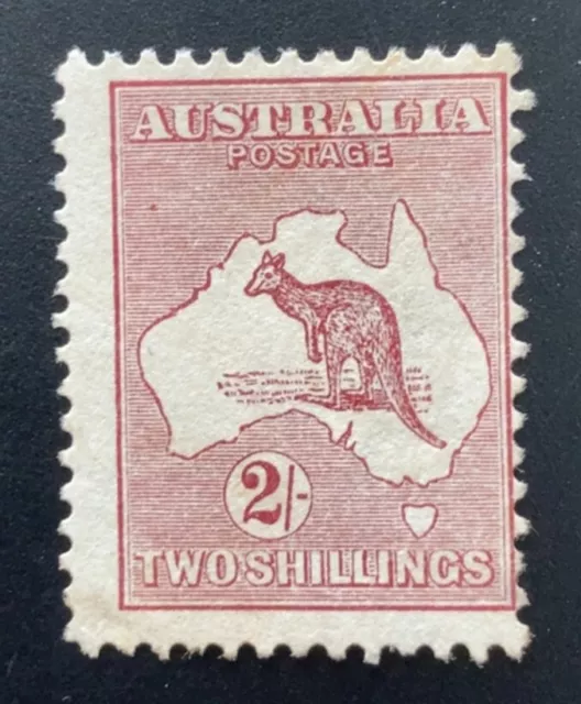 Australia 1915 Kangaroo Third Watermark 2/- Maroon - Mint no Gum