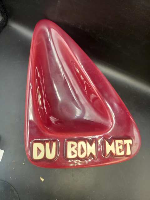 Ancien grand Cendrier de comptoir Publicitaire  En Faience dubonnet aperitif