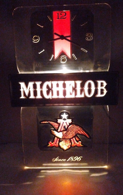 Michelob Vintage Lighted Beer Clock Textured Eagle Sign Since 1896 Works Well