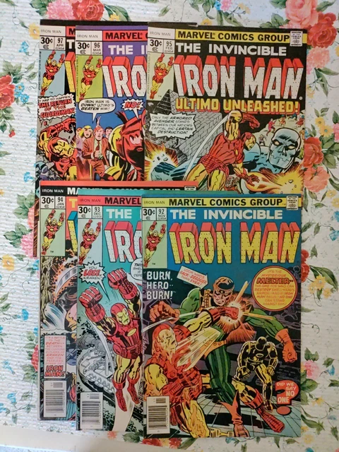 The Invincible Iron Man 92 93 94 95 96 97 (Marvel 1975,1976)  Bronze Age Run/Lot