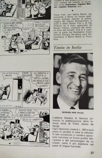 Tintin In Italia Gandus Revue Linus 1965 Photo Georges Remi Herge