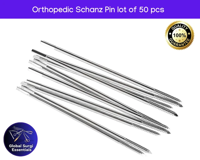 Broches Orthopédiques De Schanz - Diamètre 4,5 Mm X Longueur 150 Mm - Lot De 50 Pièces - Neuf Pour Chirurgie Ou Vétérinaire