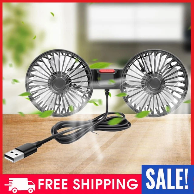 USB 5V AUTO Ventilation Fan Vehicle Mounted Fan Dual Head for Dashboard ...