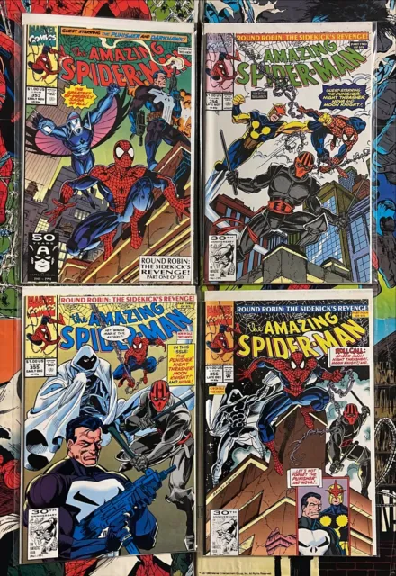 The Amazing Spider-Man #353, 354, 355 & 356 Lot of 4 Marvel Comics 1991 Punisher