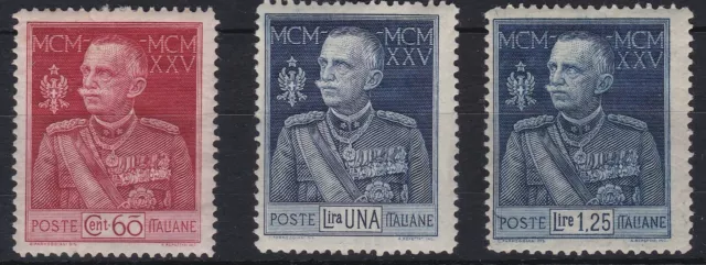 ITL053) Italy 1925, 25th Year of the Reign of Victor Emmanuel III, MLH aged gum