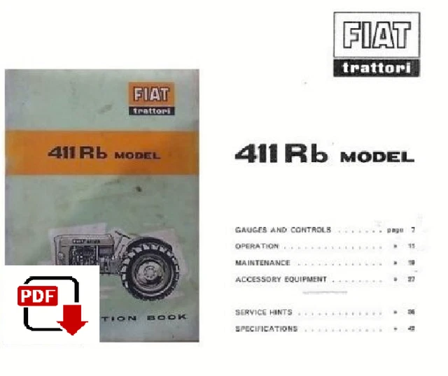 Manuale Uso E Manutenzione Trattore FIAT 1000 DT Super - Libretto Istruzioni Italiano (CD)