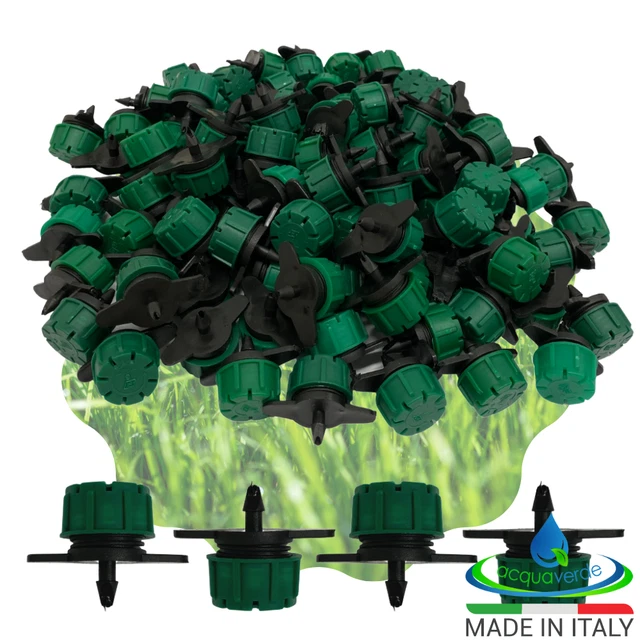 100 Gocciolatori Per Irrigazione A Goccia Giardino Orto Vasi Fino A 100 Lt/H