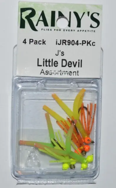 rainy's j's little devil assortment 4 pr pk size 8  jr904-pkc orange chartreuse