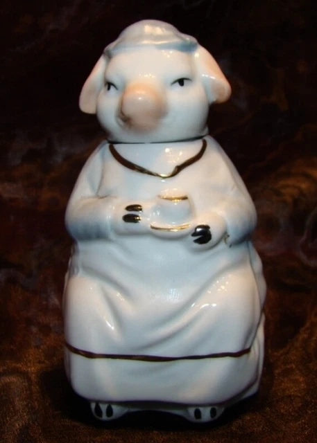Mostaza pote Cerdo Cocinar Art Deco-alemán Estilo Art Nouveau Estilo Porcelana E