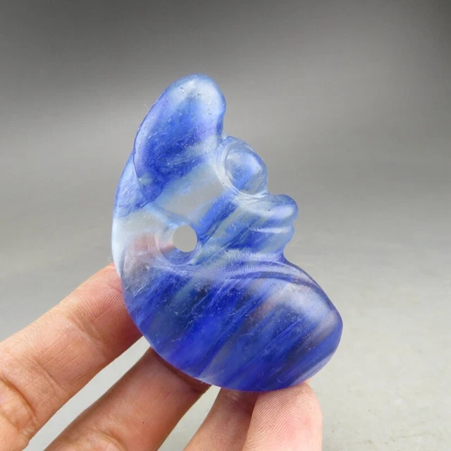 China, jade, hand carved, crystal, dragon, pendant A666