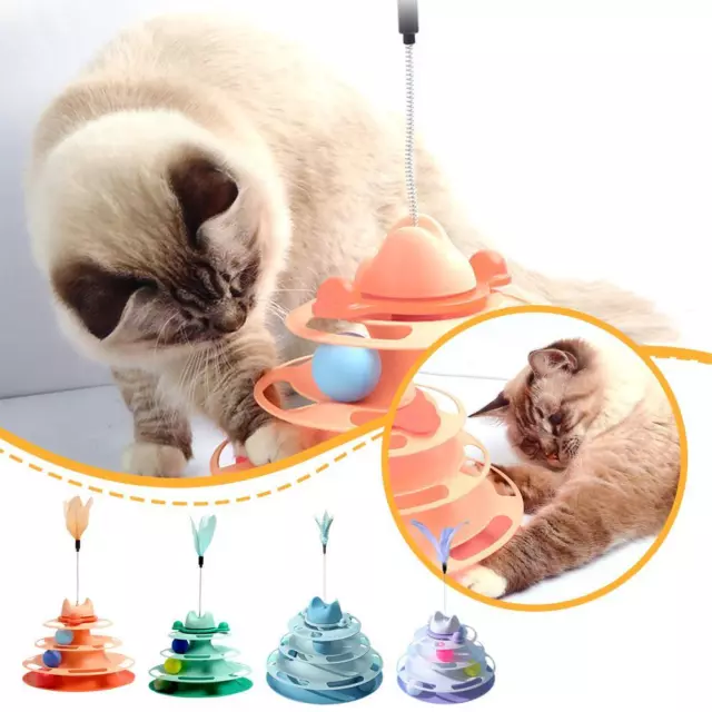 Pet Cat Crazy Ball Disk Interactive Toys Amusement I8J5 Plate Trilaminar T Q1J2