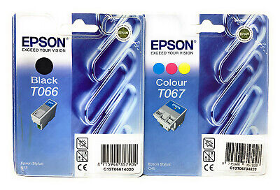 Epson T066+T067 Cartuccia Ink Jet Originale Nero+Colore Per Stylus C48 [A Box]