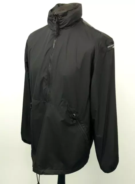 Adidas Uomo Windbreaker MEDIA Nero Leggera Cappuccio Nascosto Resistente Doccia