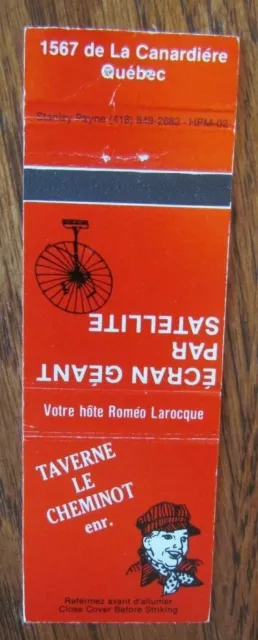 Train Related Matchbook Matchcover: Taverne Le Cheminot (Quebec City) -E25