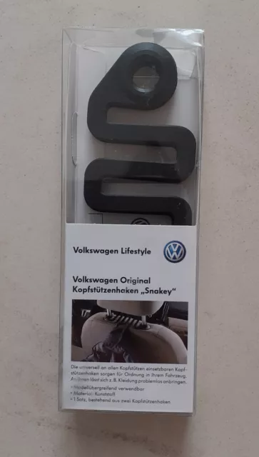 Volkswagen Kopfstützen Kleider Haken Set SNAKEY Schwarz 000.061.126.A.041 neu