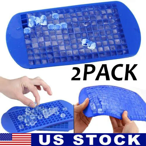 Ice Cube Maker Molds 160 Grids Mini Small Trays Silicone Bar Whiskey Cocktails