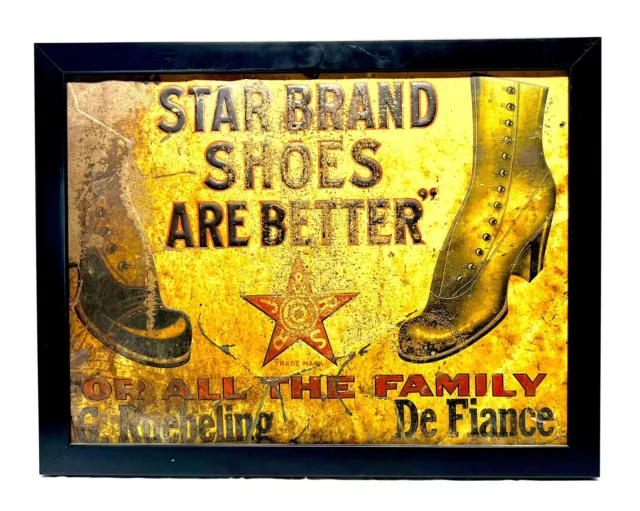 Antique Original Star brand Shoes Advertising Metal Sign