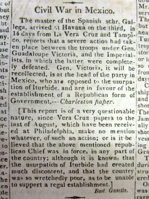 2 1821 newspapers w MEXICAN WAR OF INDEPENDENCE Mexico Revolution against SPAIN