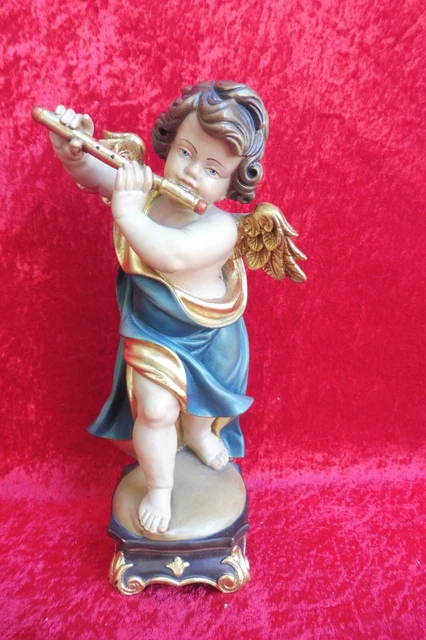 BELLE, VIEUX CHIFFRE en Bois, Chérubin, Putto, Ange, en Bois Sculpté EUR 54,48 - FR