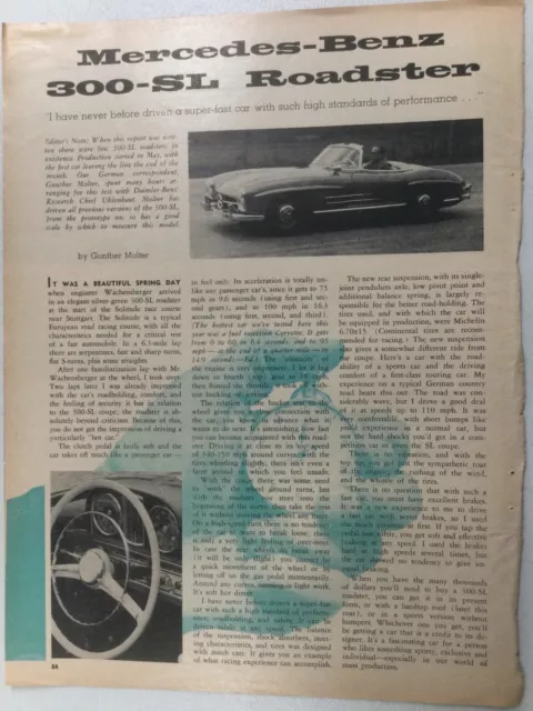 MBArt50 Article 1957 Mercedes Benz SL Roadster July 1957 1 page