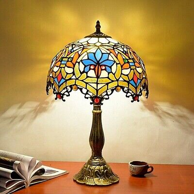 Tiffany Style Handmade 12 inches Table Lamp-Stained Glass Multicolor