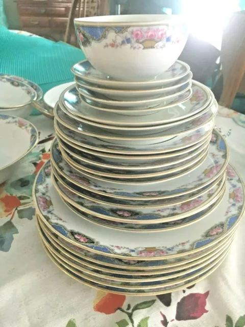 Bavaria 25    China        22 pieces white with multicolored floral--reduced---