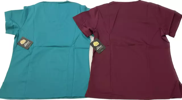 Medichic Mini Marilyn Scrub Tops Womens Size M Green Red Short Sleeve 2 Shirts