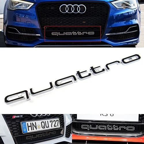 QUATTRO Griglia Distintivo Logo Emblema Per Audi RS6 RS3 RS4 A3 A4 A5 A6 S3 S4 S5 Q5 TT