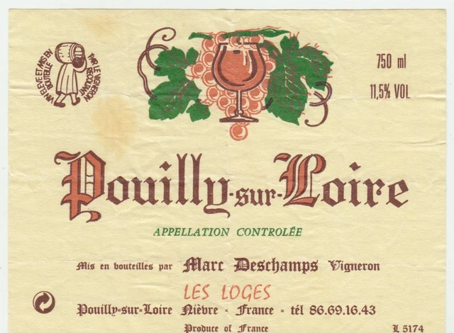 Pouilly Sur Loire Les Loges Marc Deschamps Wine Label